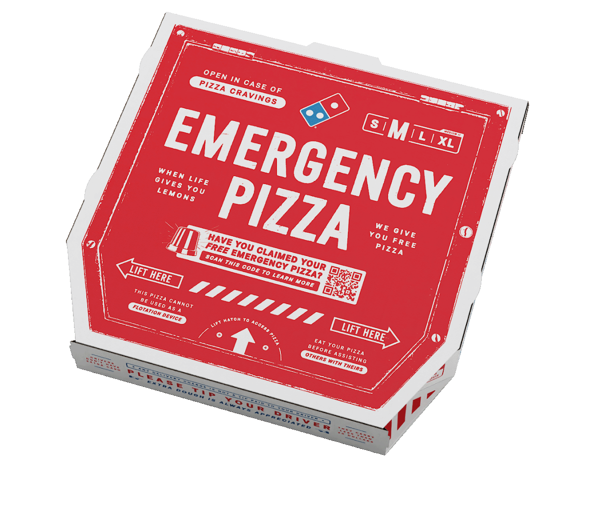 FREE medium 2-topping Domino’s Emergency Pizza