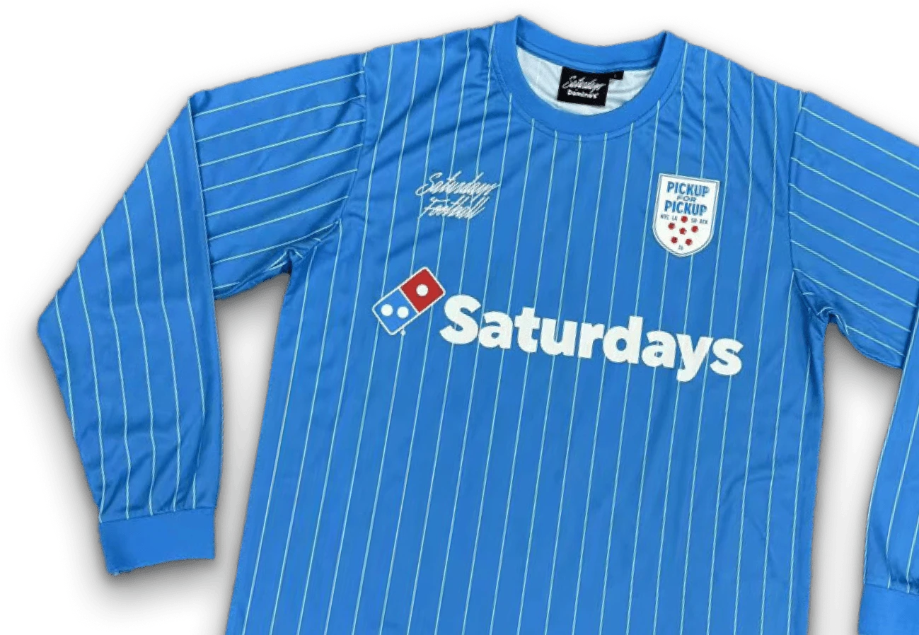 Saturdays Football x Domino's Saturday jersey