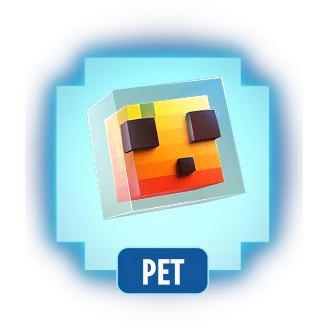 Pet: a glowing pizza-cube pet.